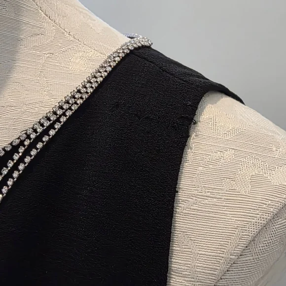 Ellen Tracy Linda Allard Vintage Rhinestone Embellished Maxi Formal Modest Dress - Picture 7 of 8